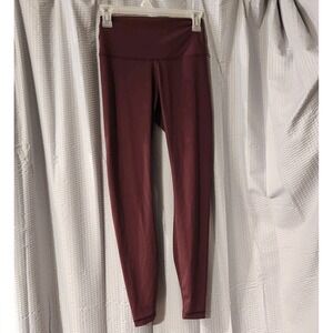 CRZ Yoga Burgundy Laser Cut Bottom Hem Full Length Legging Pants Size‎ Small 4/6